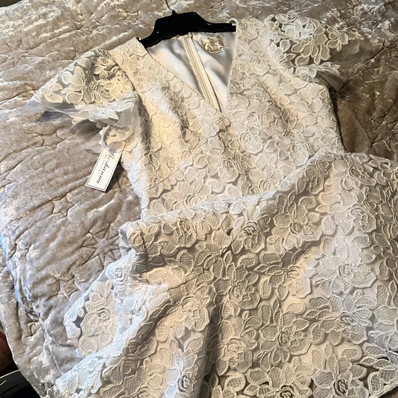 NEW SHOSHANNA MIDNIGHT CEREZA LACE MIDI MERMAID COCKTAIL DRESS - Picture 13 of 16